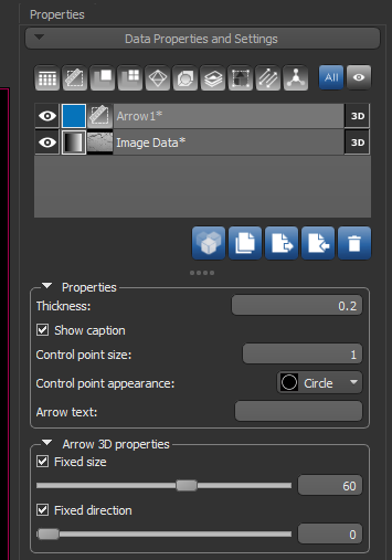 Properties and Settings panel